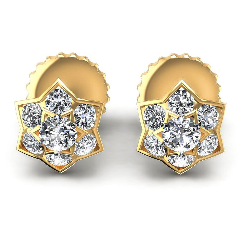 Round Diamonds 1.30CT Designer Studs Earring in 14KT White Gold
