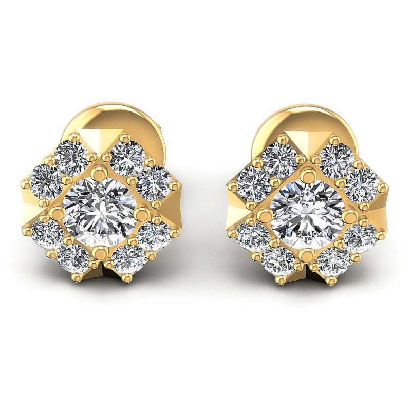Round Diamonds 0.75CT Designer Studs Earring in 14KT White Gold