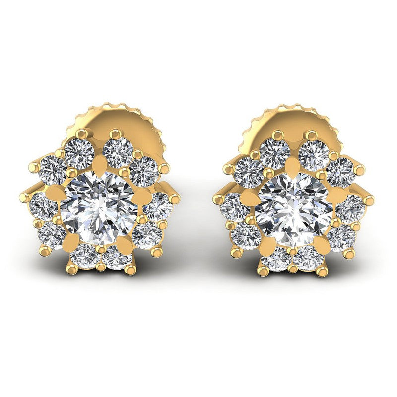 Round Diamonds 0.55CT Designer Studs Earring in 14KT White Gold