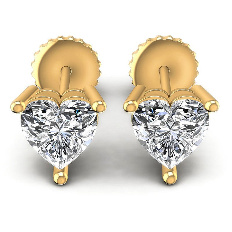 Heart Diamonds 1.00CT Stud Earrings in 14KT White Gold
