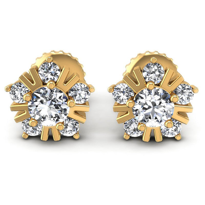 Round Diamonds 0.65CT Designer Studs Earring in 14KT White Gold