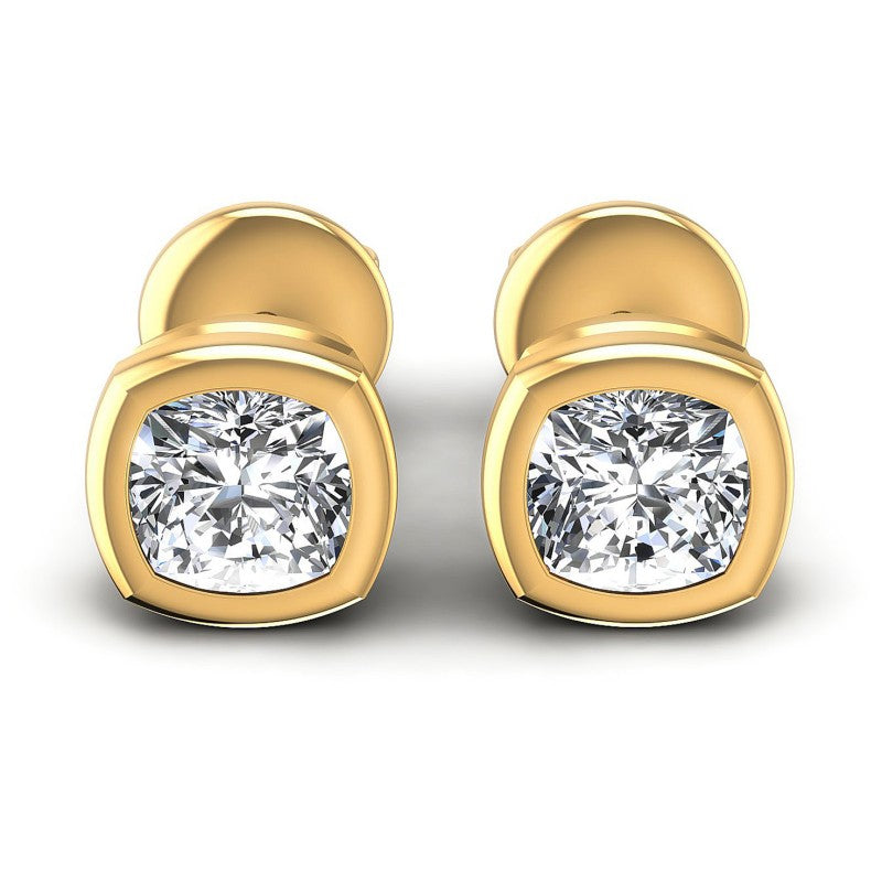 Cushion Diamonds 1.00CT Stud Earrings in 14KT White Gold