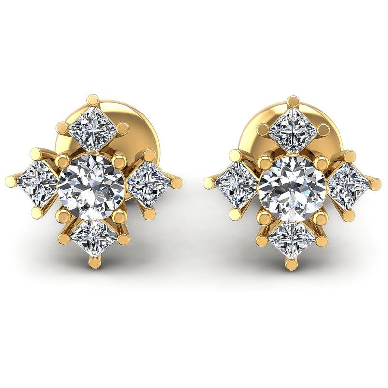 Round Diamonds 0.75CT Designer Studs Earring in 14KT White Gold