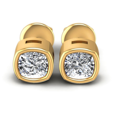 Cushion Diamonds 1.00CT Stud Earrings in 14KT White Gold