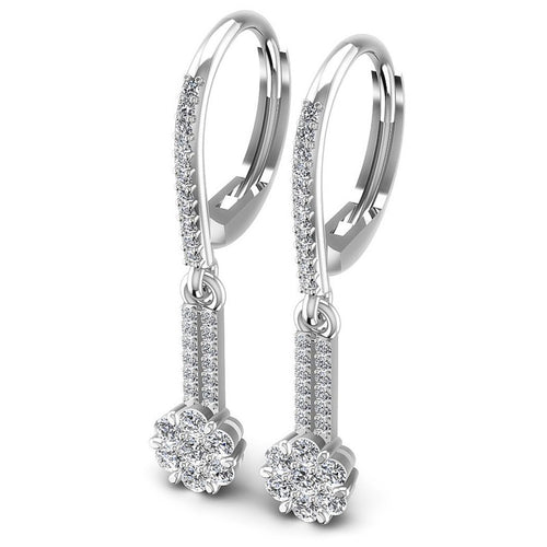 Round Diamonds 0.90CT Earring in 14KT White Gold
