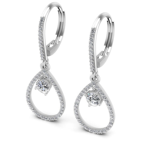Round Diamonds 1.10CT Earring in 14KT White Gold