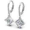 Baguette and Round Diamonds 3.00CT Earring in 14KT White Gold