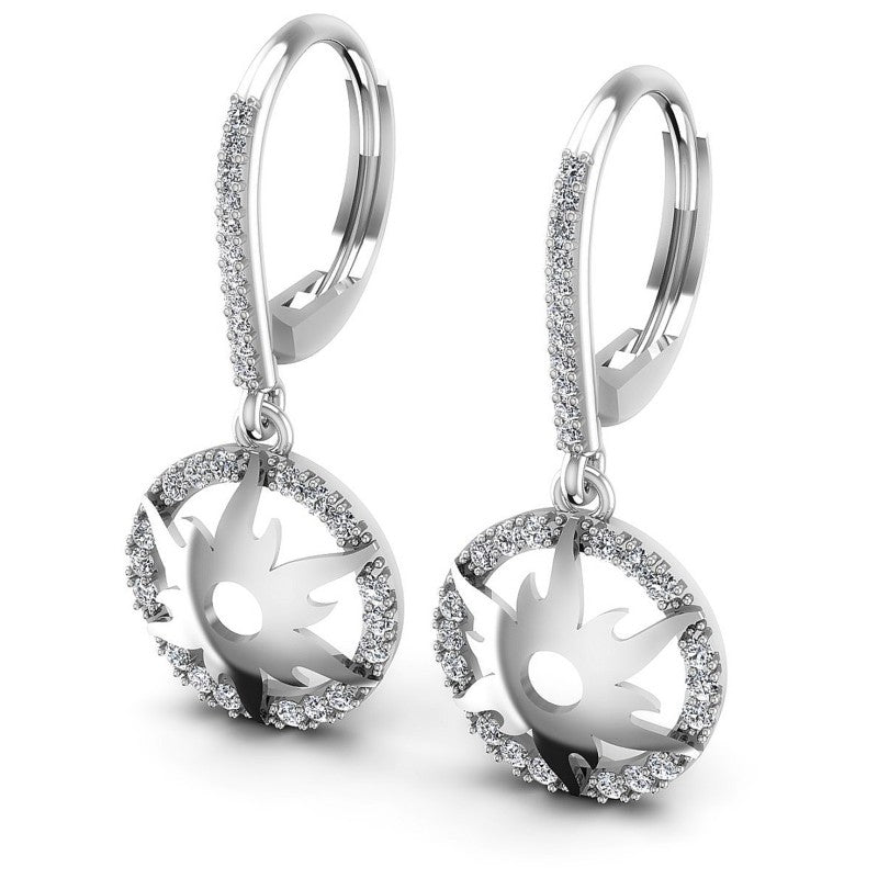 Round Diamonds 0.60CT Earring in 14KT White Gold