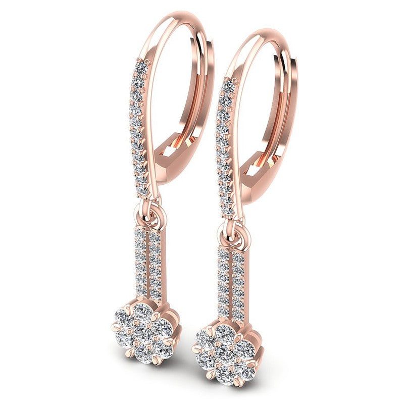 Round Diamonds 0.90CT Earring in 18KT White Gold