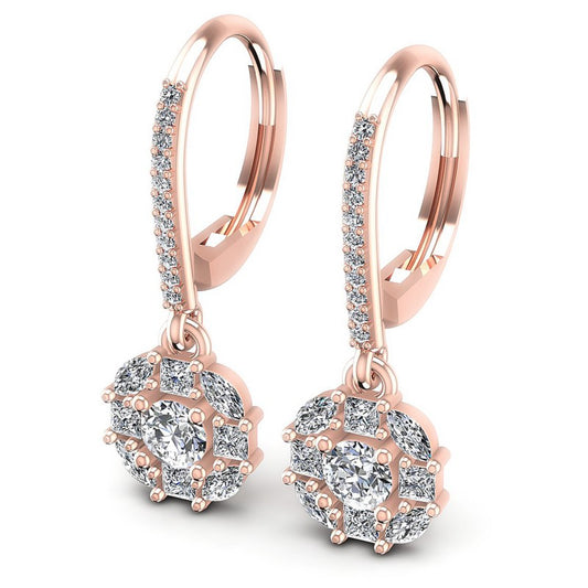 Princess and Round and Marquise Diamonds 1.40CT Earring in 18KT White Gold