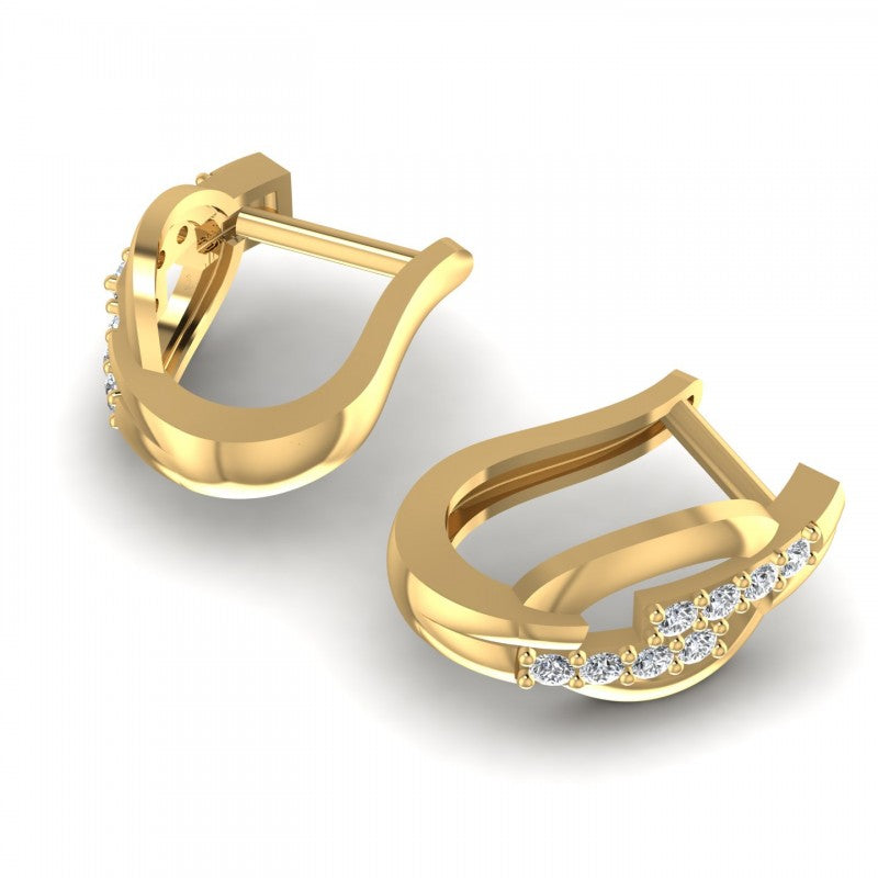 Round Diamonds 0.20CT Earring in 14KT Yellow Gold