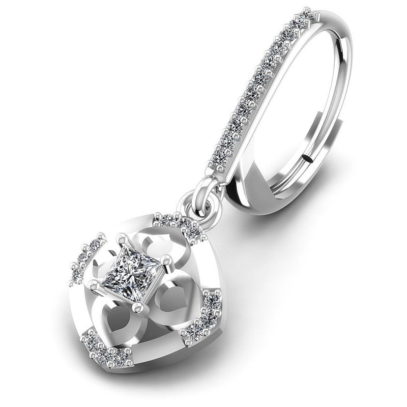 Princess and Round Diamonds 0.80CT Earring in 14KT Rose Gold