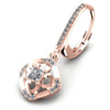 Princess and Round Diamonds 0.80CT Earring in 18KT Rose Gold