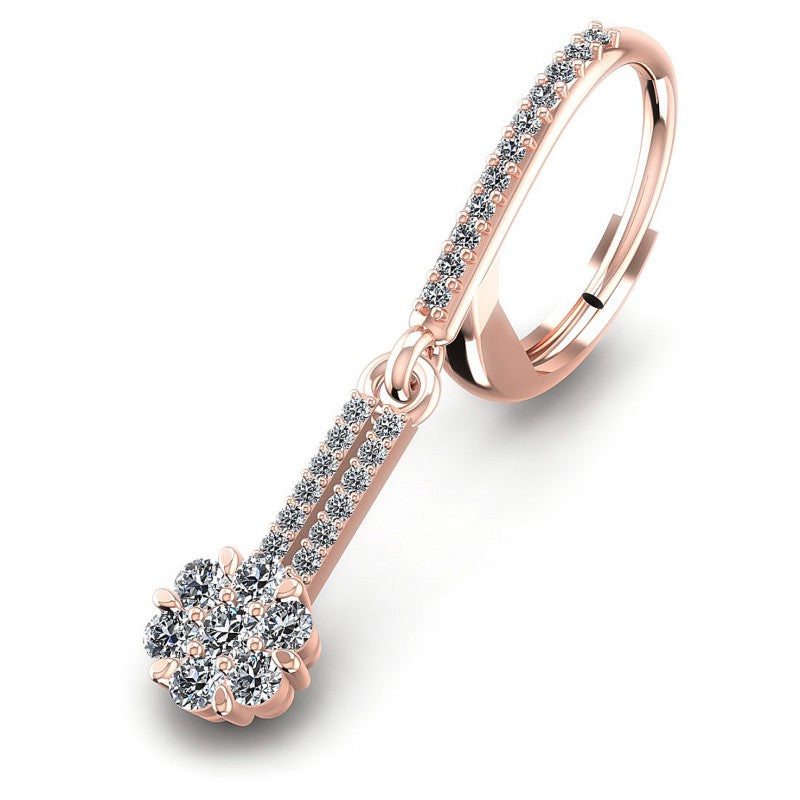 Round Diamonds 0.90CT Earring in 18KT Yellow Gold