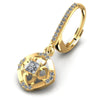 Princess and Round Diamonds 0.80CT Earring in 14KT Yellow Gold