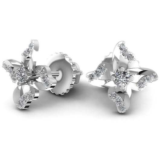 Round Diamonds 1.20CT Designer Studs Earring in 14KT Yellow Gold