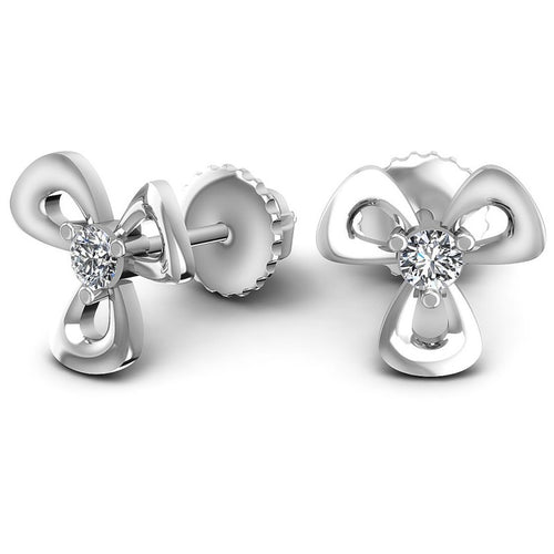 Round Diamonds 0.25CT Designer Studs Earring in 14KT Yellow Gold