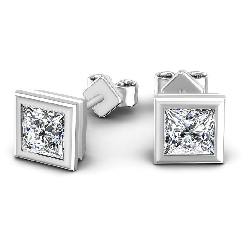 Princess Diamonds 0.25CT Stud Earrings in 14KT Yellow Gold