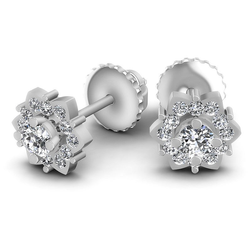 Round Diamonds 1.30CT Designer Studs Earring in 14KT Yellow Gold