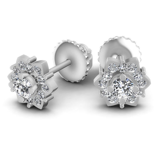 Round Diamonds 1.30CT Designer Studs Earring in 14KT Yellow Gold