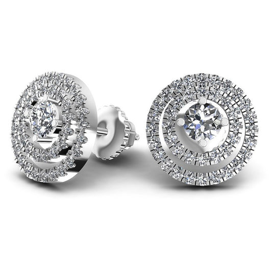 Round Diamonds 1.15CT Designer Studs Earring in 14KT Yellow Gold