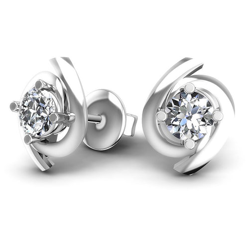 Round Diamonds 0.25CT Stud Earrings in 14KT Yellow Gold
