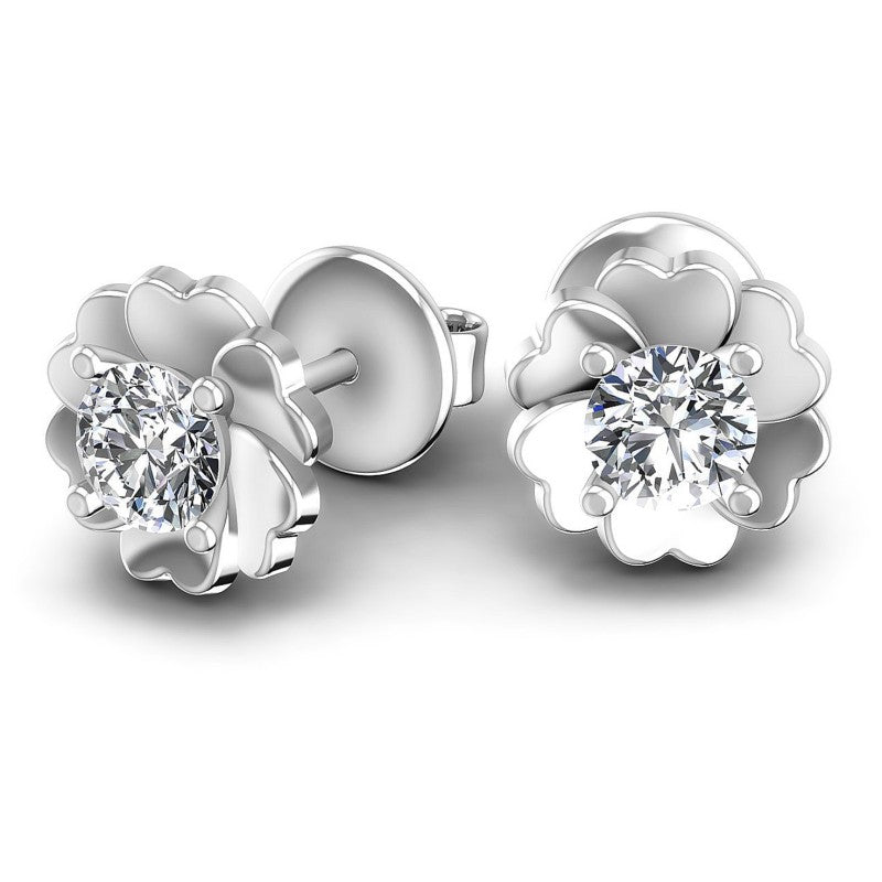 Round Diamonds 0.25CT Stud Earrings in 14KT Yellow Gold