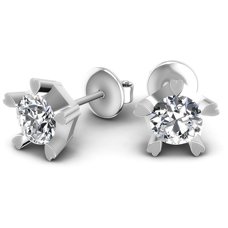 Round Diamonds 0.25CT Stud Earrings in 14KT Yellow Gold