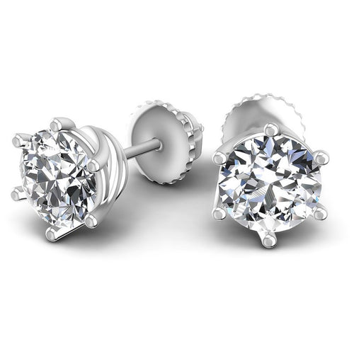 Round Diamonds 0.25CT Stud Earrings in 14KT Yellow Gold