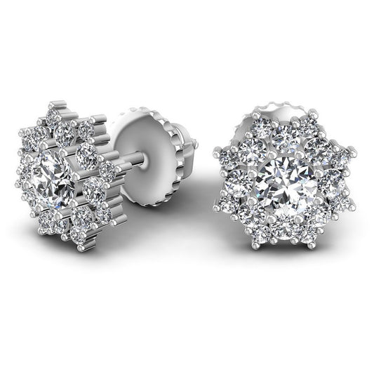 Round Diamonds 0.85CT Designer Studs Earring in 14KT Yellow Gold