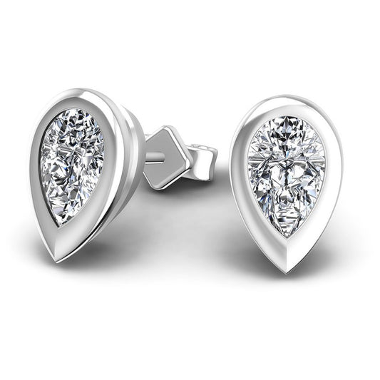 Pear Diamonds 1.00CT Stud Earrings in 14KT Yellow Gold