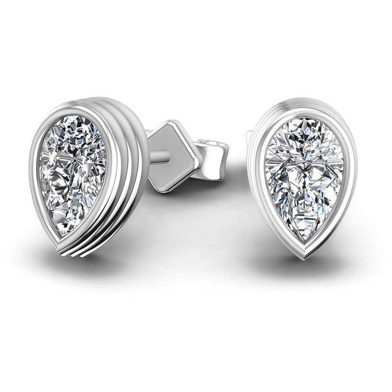 Pear Diamonds 1.00CT Stud Earrings in 14KT Yellow Gold