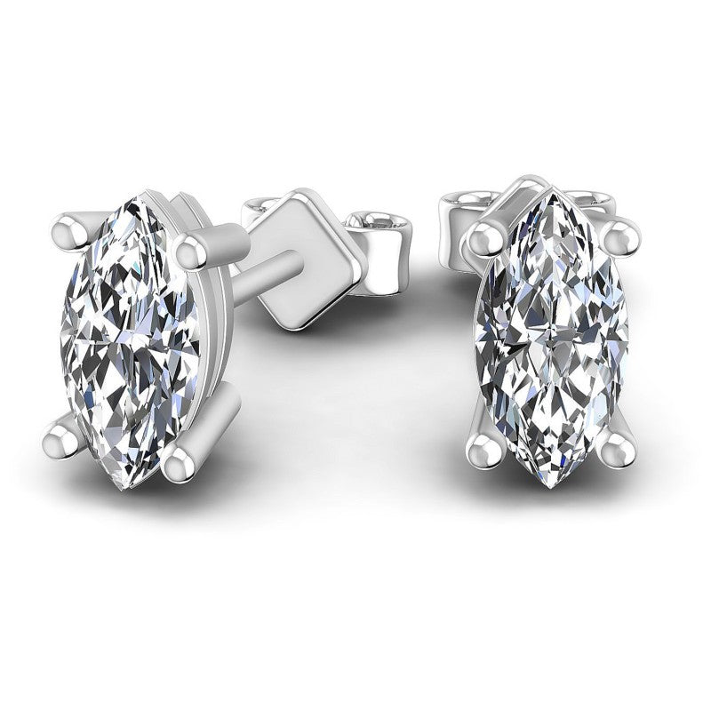 Marquise Diamonds 1.00CT Stud Earrings in 14KT Yellow Gold