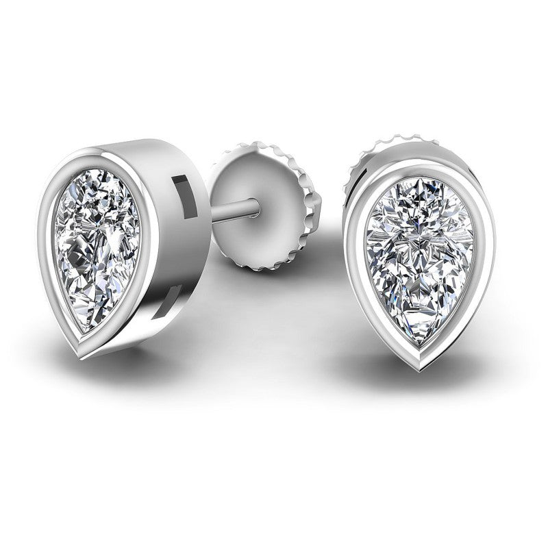Pear Diamonds 1.00CT Stud Earrings in 14KT Yellow Gold