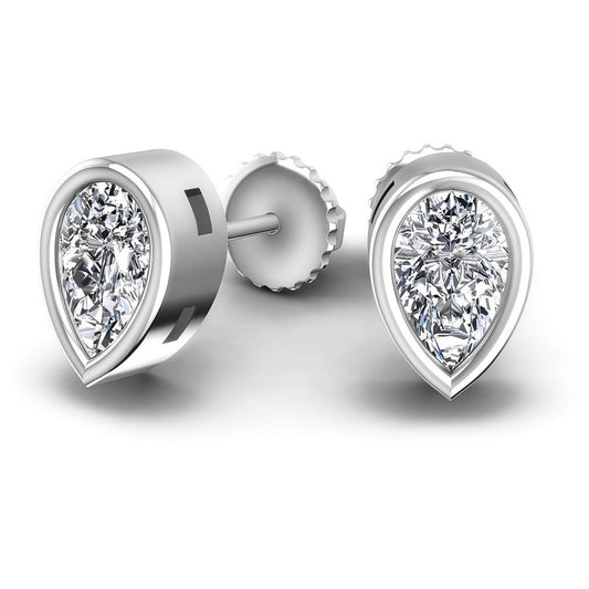 Pear Diamonds 1.00CT Stud Earrings in 14KT Yellow Gold
