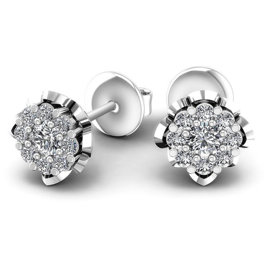 Round Diamonds 1.20CT Designer Studs Earring in 14KT Yellow Gold