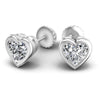 Heart Diamonds 1.00CT Stud Earrings in 14KT Yellow Gold