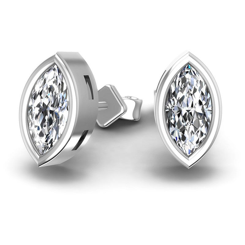 Marquise Diamonds 1.00CT Stud Earrings in 14KT Yellow Gold
