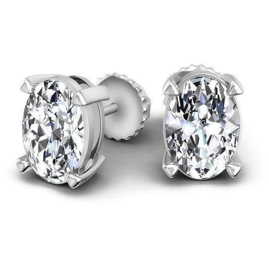 Oval Diamonds 0.25CT Stud Earrings in 14KT Yellow Gold