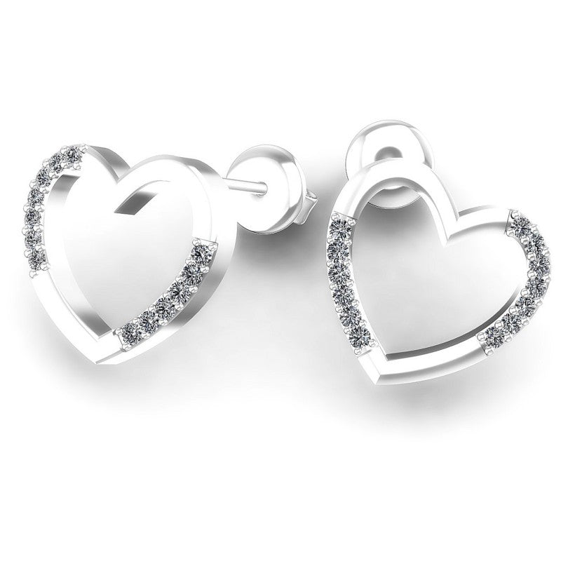 Round Diamonds 0.40CT Heart Earring in 14KT Yellow Gold