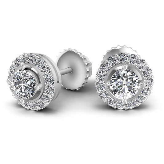 Round Diamonds 0.55CT Designer Studs Earring in 14KT Yellow Gold