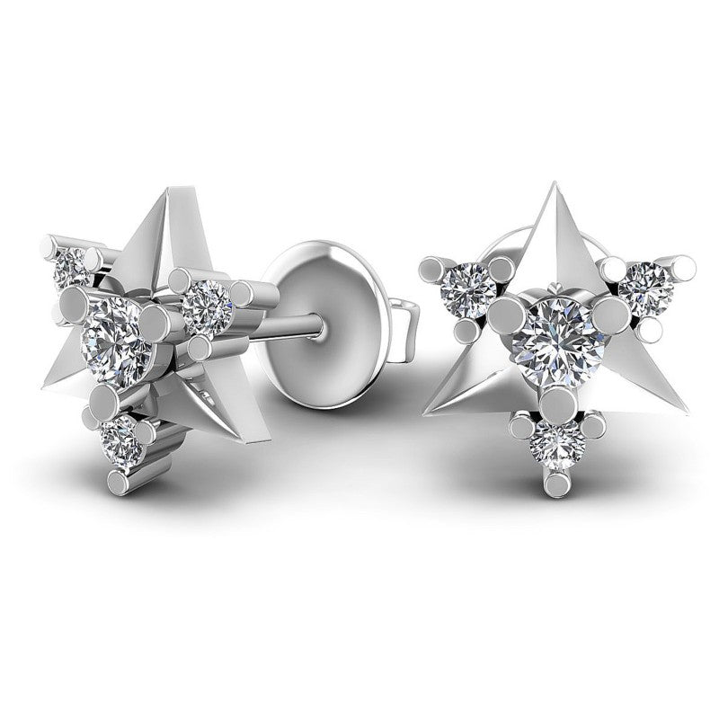 Round Diamonds 1.10CT Designer Studs Earring in 14KT Yellow Gold