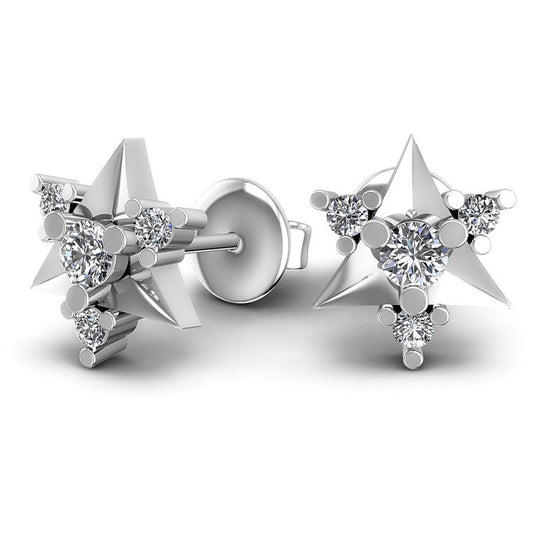 Round Diamonds 1.10CT Designer Studs Earring in 14KT Yellow Gold