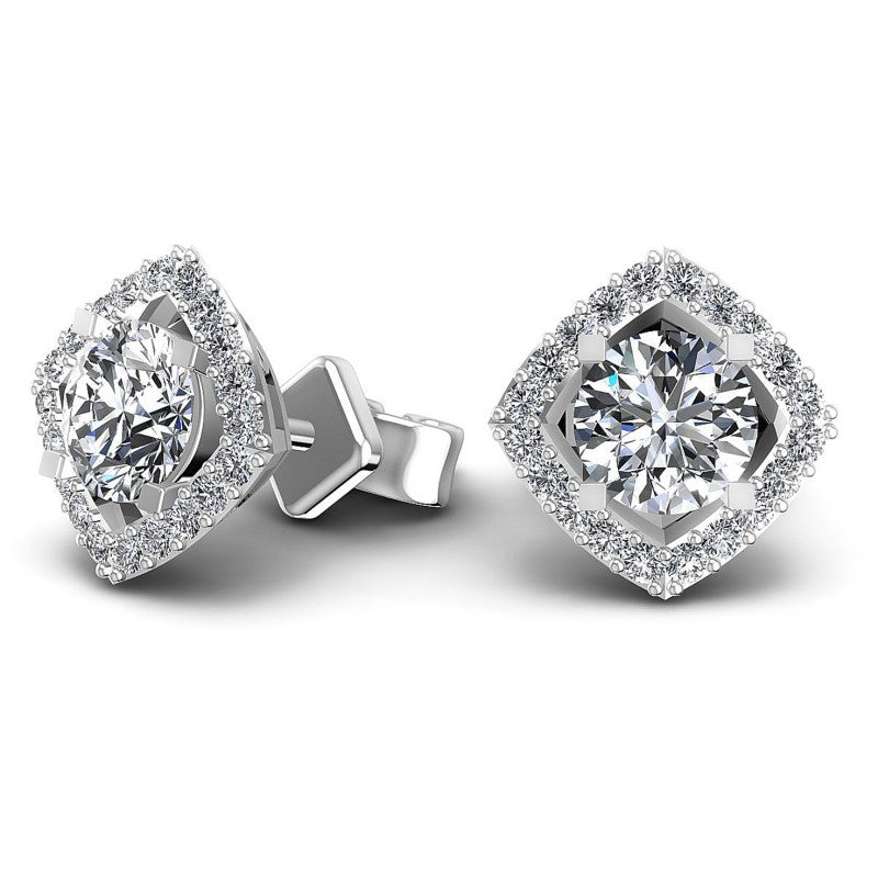Round Diamonds 1.30CT Designer Studs Earring in 14KT Yellow Gold