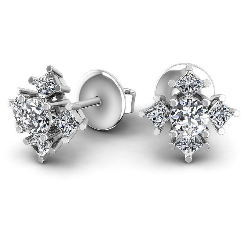 Round Diamonds 0.75CT Designer Studs Earring in 14KT Yellow Gold