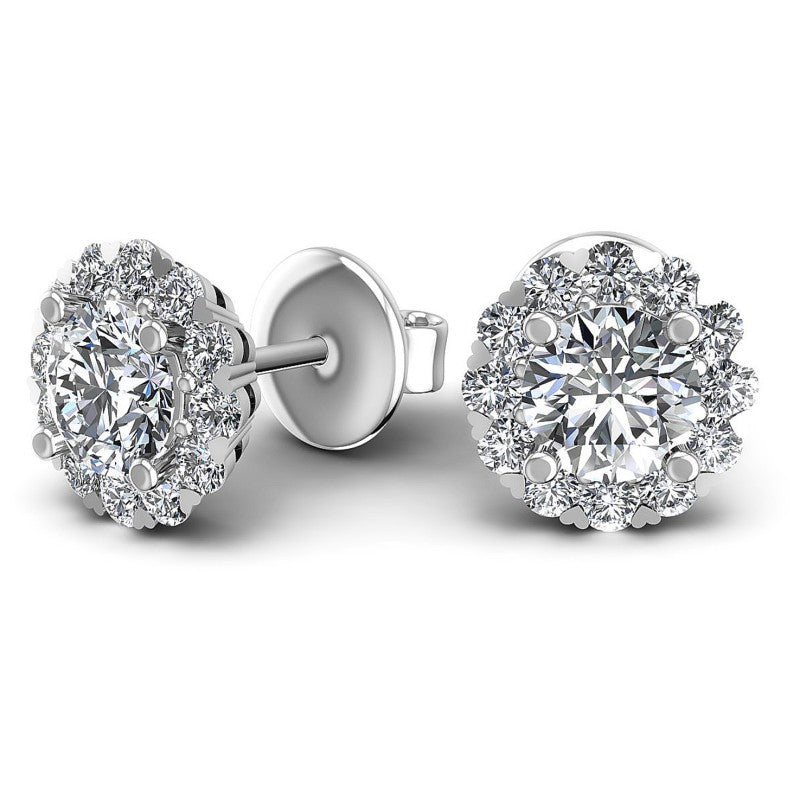 Round Diamonds 1.50CT Designer Studs Earring in 14KT Yellow Gold