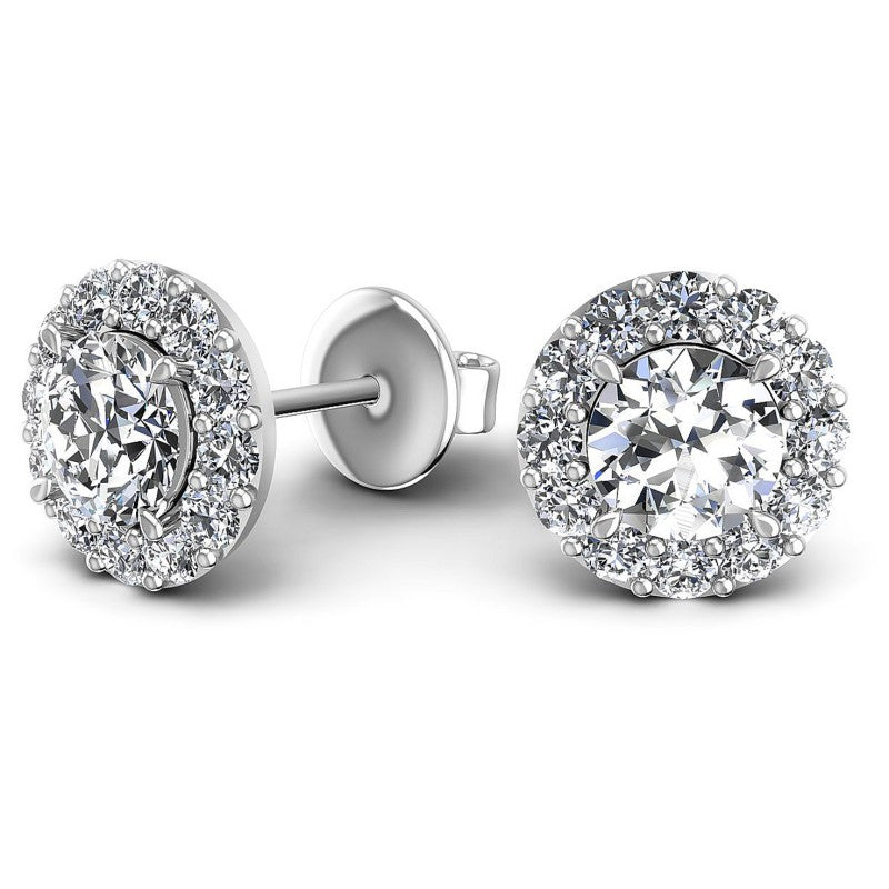 Round Diamonds 1.70CT Designer Studs Earring in 14KT Yellow Gold