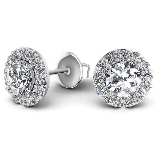 Round Diamonds 1.70CT Designer Studs Earring in 14KT Yellow Gold