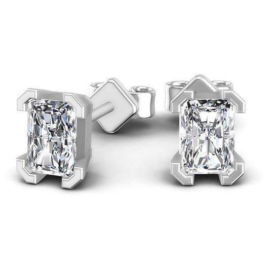 Radiant Cut Diamonds Stud Earrings in 14KT Yellow Gold