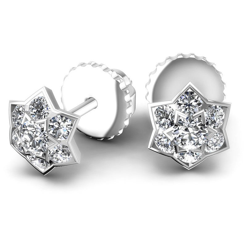 Round Diamonds 1.30CT Designer Studs Earring in 14KT Yellow Gold
